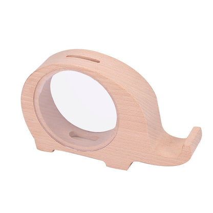 Elephant Wooden Coin Bank with Clear Acrylic Window by HitMyNeed