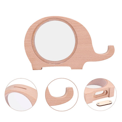 Elephant Wooden Coin Bank with Clear Acrylic Window by HitMyNeed