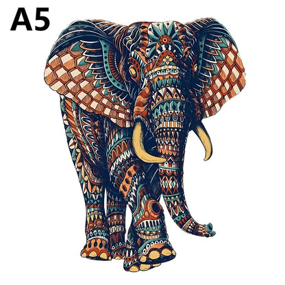 Elephant Wooden Puzzle for Adults | Irregular Animal Pieces m164-a5 by HitMyNeed