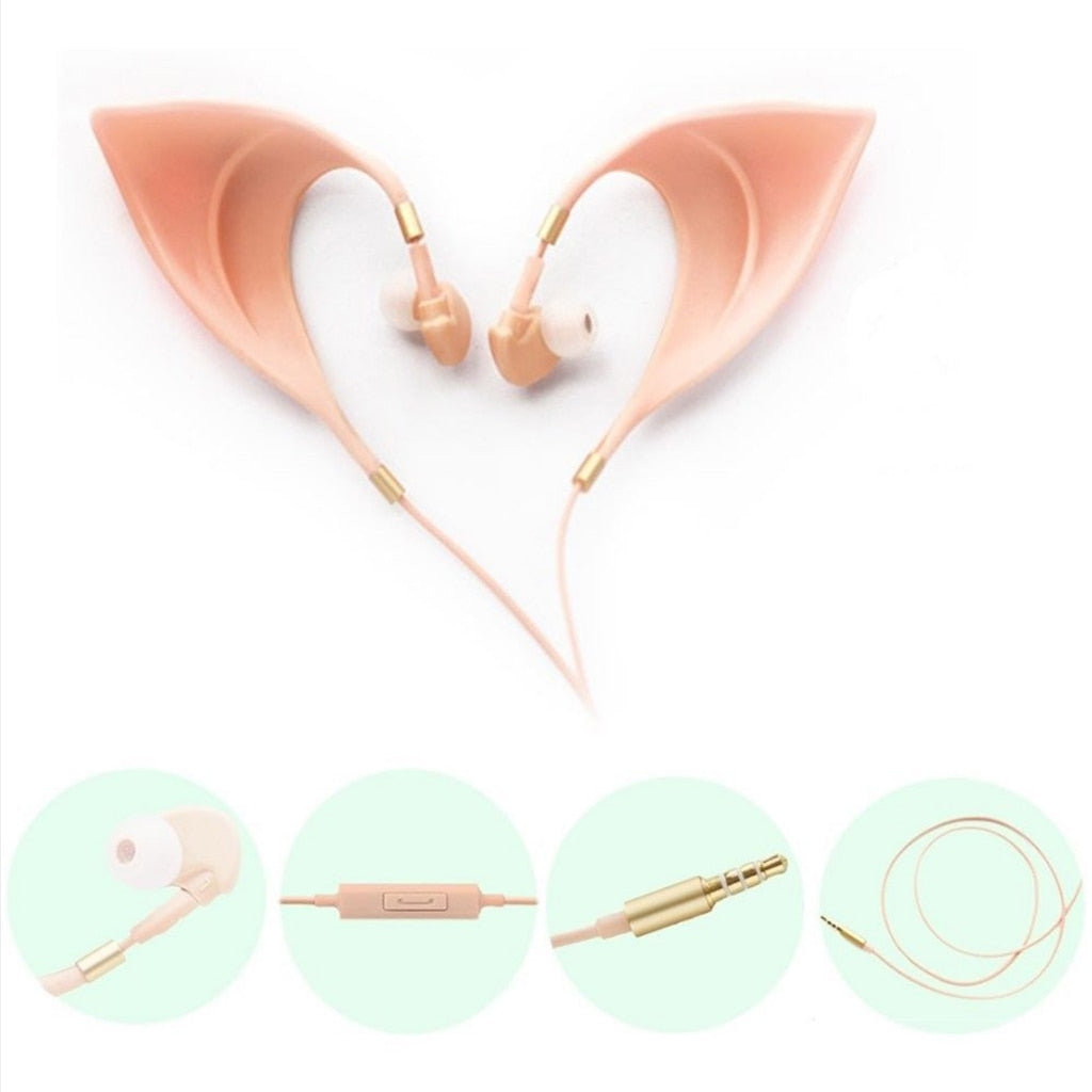 Elf Ear In-Ear Earbuds with Mic and 3.5mm Jack by HitMyNeed