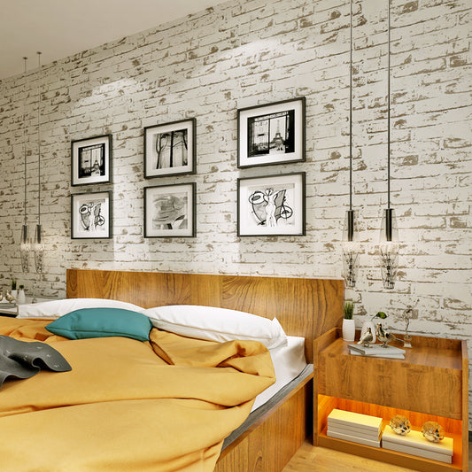 Embossed Non-Woven Brick Design Wallpaper Roll by HitMyNeed