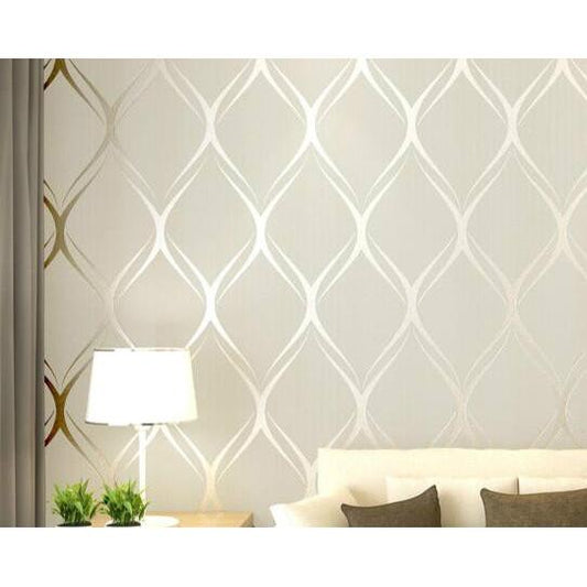 Embossed Textured Geometric Wallpaper Roll by HitMyNeed