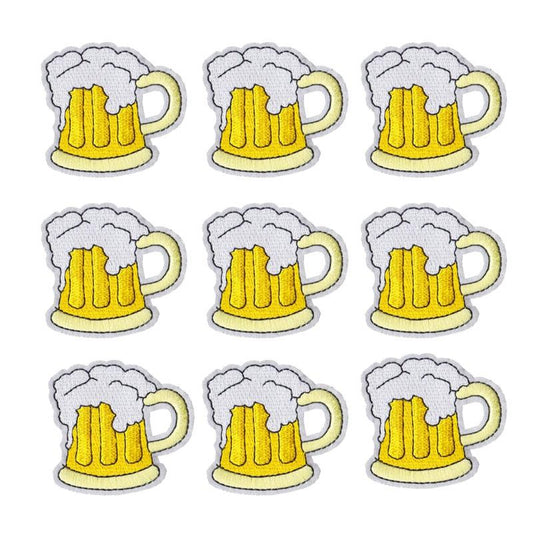 Embroidered Beer Iron On Patches Set (10 Pack) by HitMyNeed