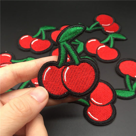 Embroidered Cherry Iron On Patch for Clothing by HitMyNeed
