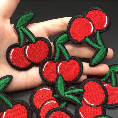 Embroidered Cherry Iron On Patch for Clothing by HitMyNeed