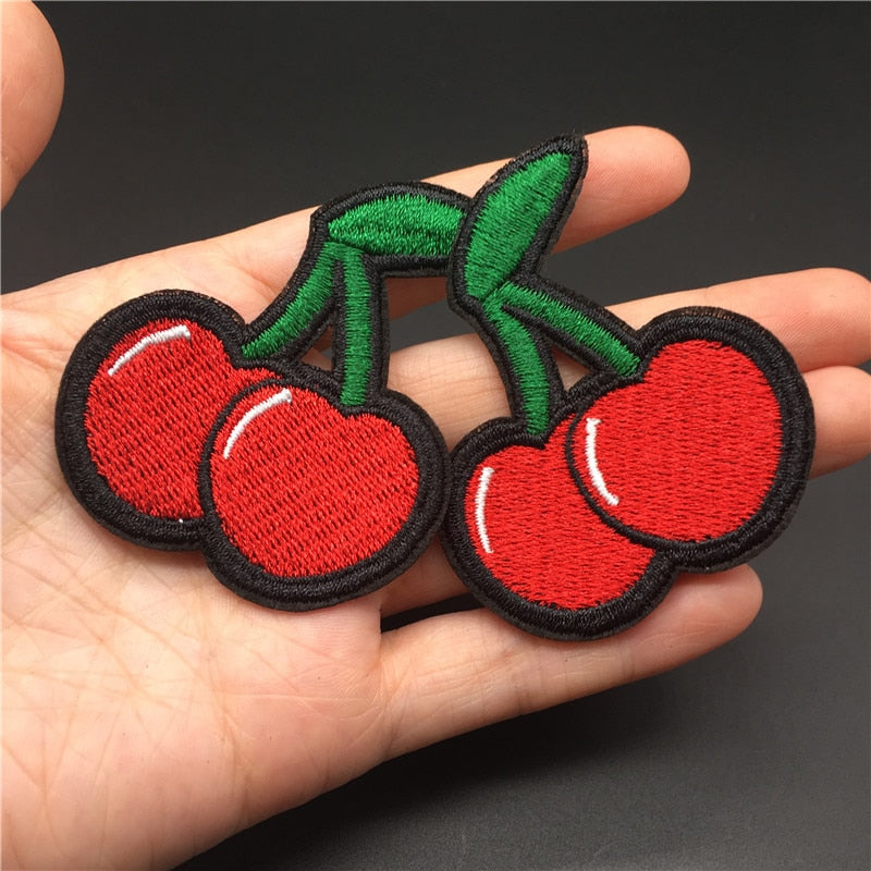Embroidered Cherry Iron On Patch for Clothing by HitMyNeed