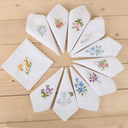 Embroidered Cotton Ladies Handkerchiefs (Set of 2) by HitMyNeed