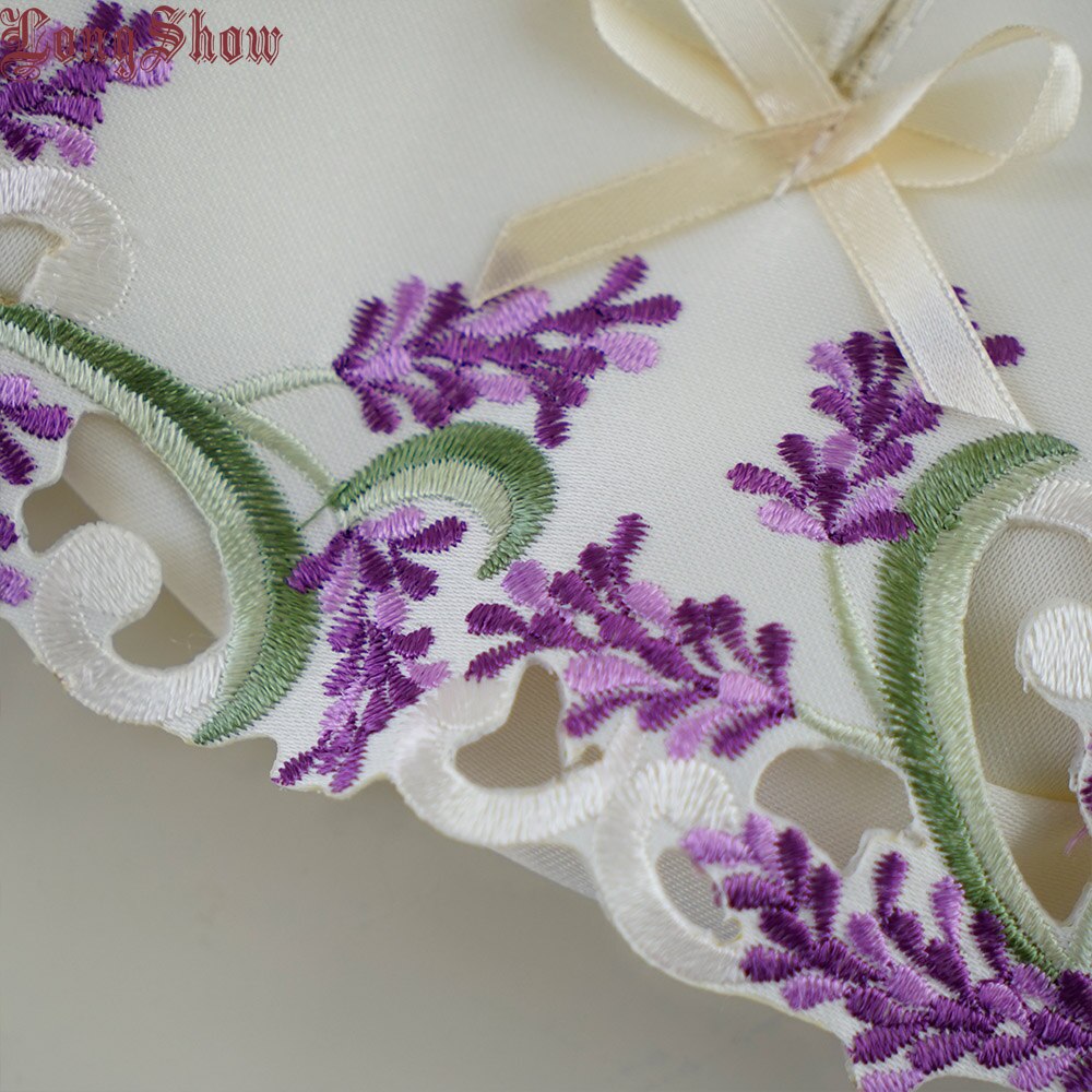 Embroidered Lavender Tissue Box Fabric Cover by HitMyNeed