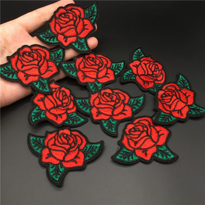 Embroidered Rose Iron-On Patch 6 cm by HitMyNeed