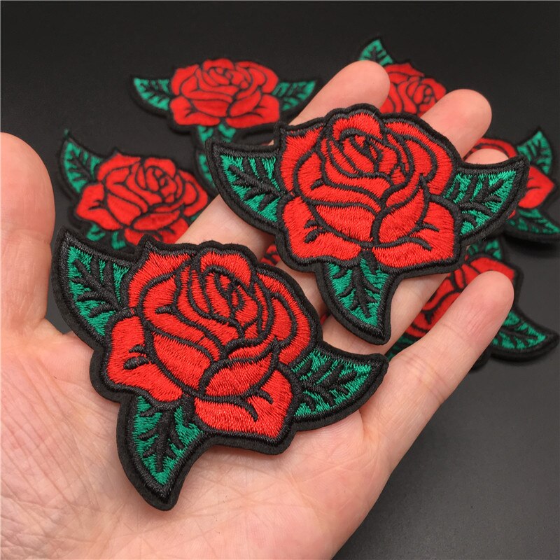 Embroidered Rose Iron-On Patch 6 cm by HitMyNeed