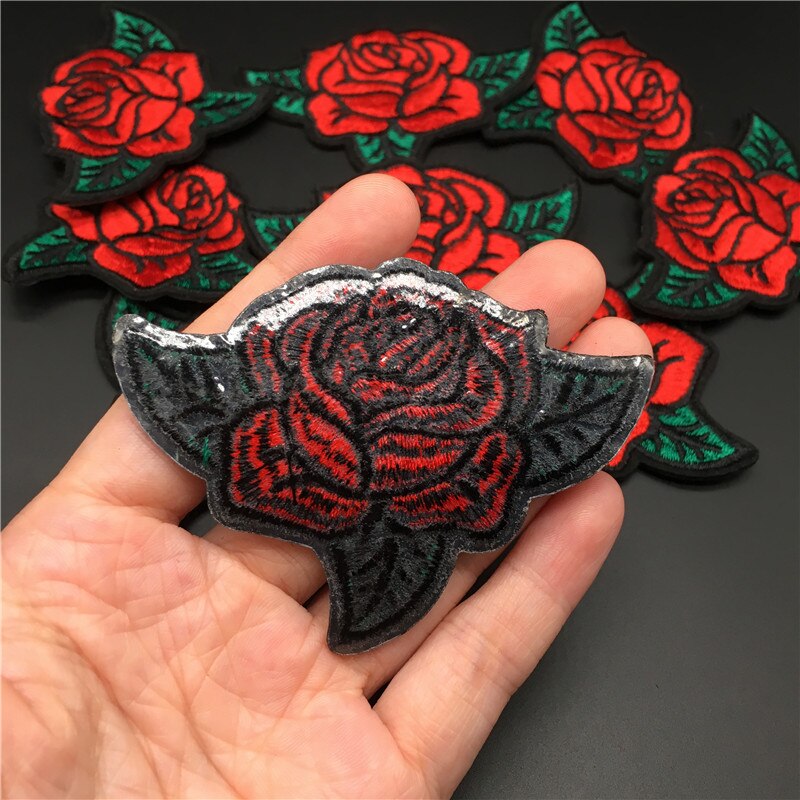 Embroidered Rose Iron-On Patch 6 cm by HitMyNeed