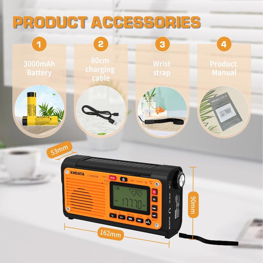 Emergency Crank Weather Radio with NOAA & Power Bank by HitMyNeed