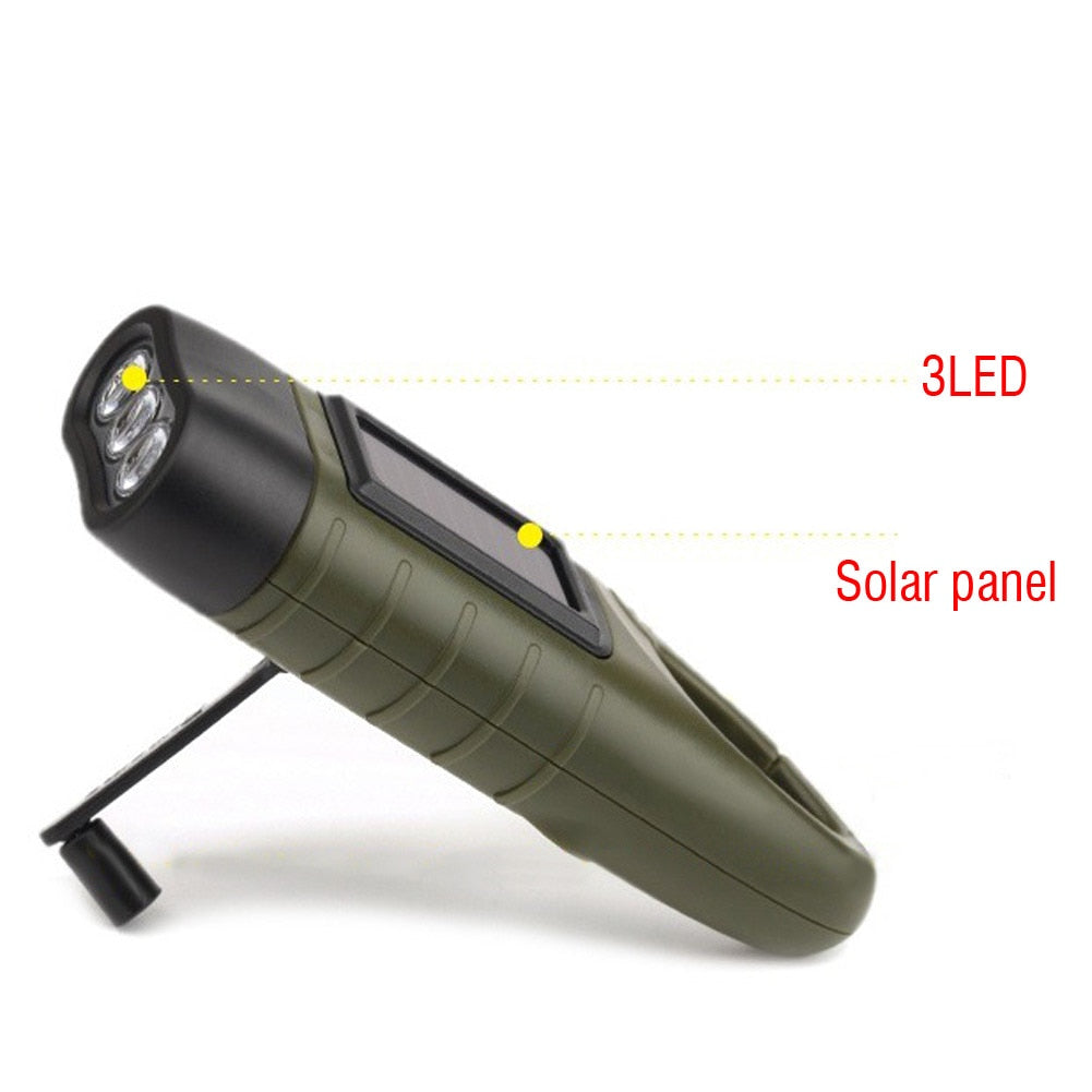 Emergency Hand Crank Solar Flashlight Torch by HitMyNeed