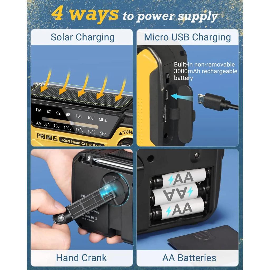 Emergency Solar Hand Crank AM/FM Radio with Torch by HitMyNeed