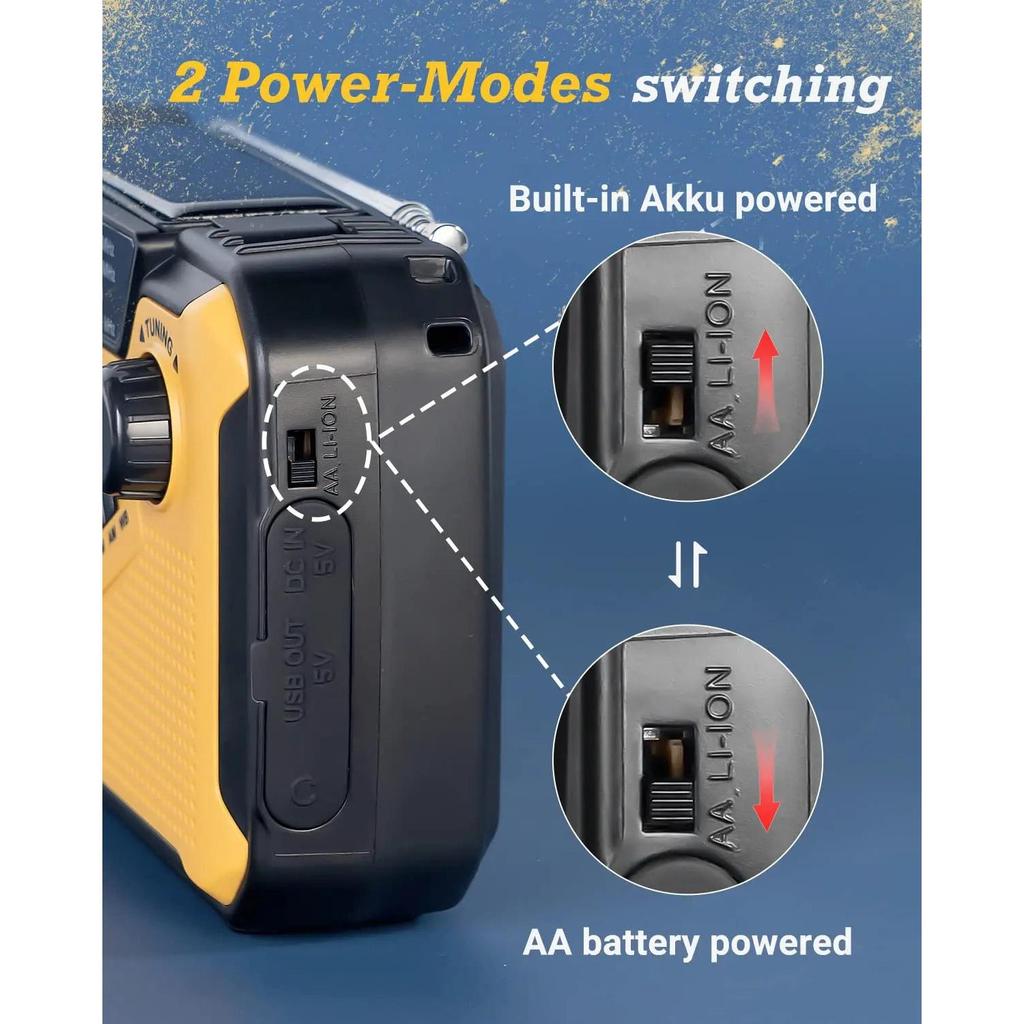 Emergency Solar Hand Crank AM/FM Radio with Torch by HitMyNeed