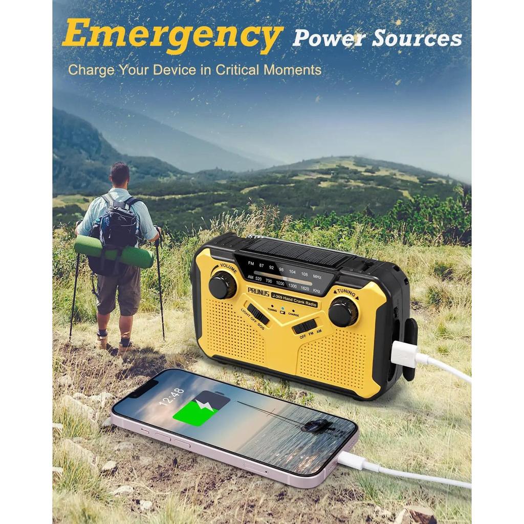 Emergency Solar Hand Crank AM/FM Radio with Torch by HitMyNeed