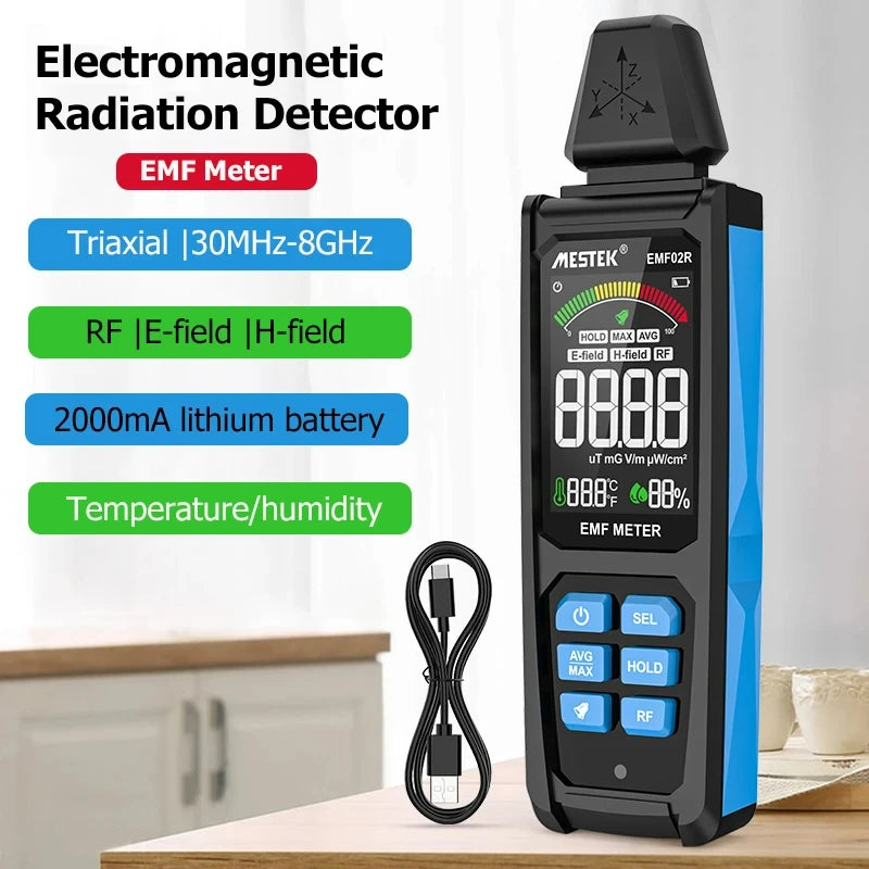 EMF Meter 30MHz-8GHz Three-Axis RF Radiation Detector by HitMyNeed