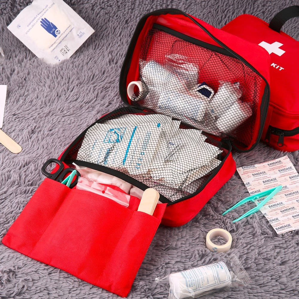 Empty Red First Aid Bag with Organizer Pockets by HitMyNeed