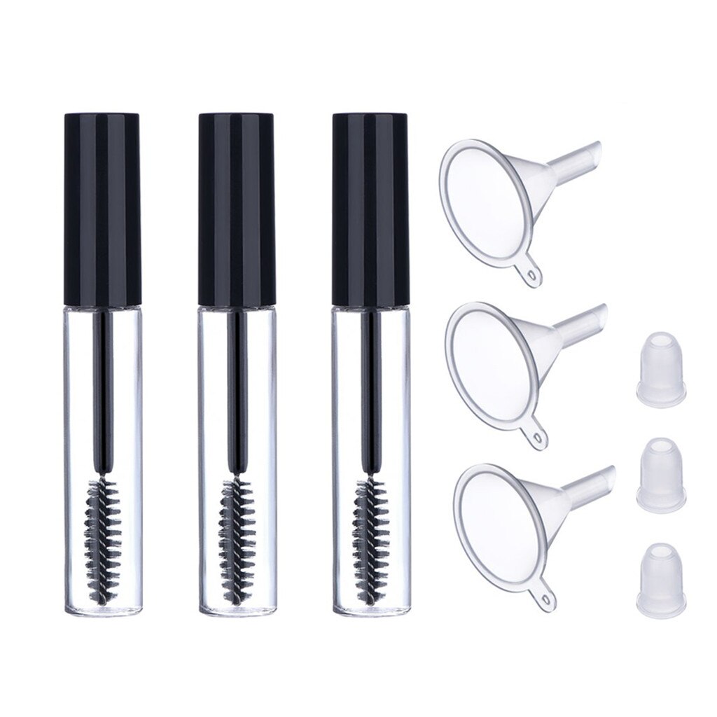 Empty Refillable Mascara Tubes with Funnels (3 Pack) by HitMyNeed
