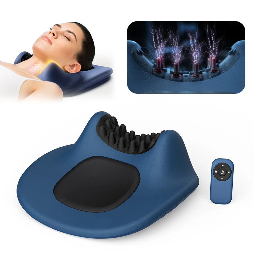 EMS Heated Neck Pillow Massager & Cervical Stretcher by HitMyNeed