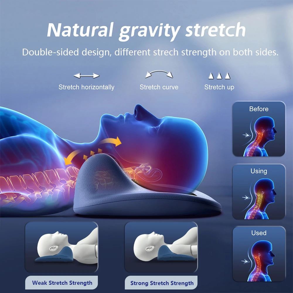 EMS Heated Neck Pillow Massager & Cervical Stretcher by HitMyNeed