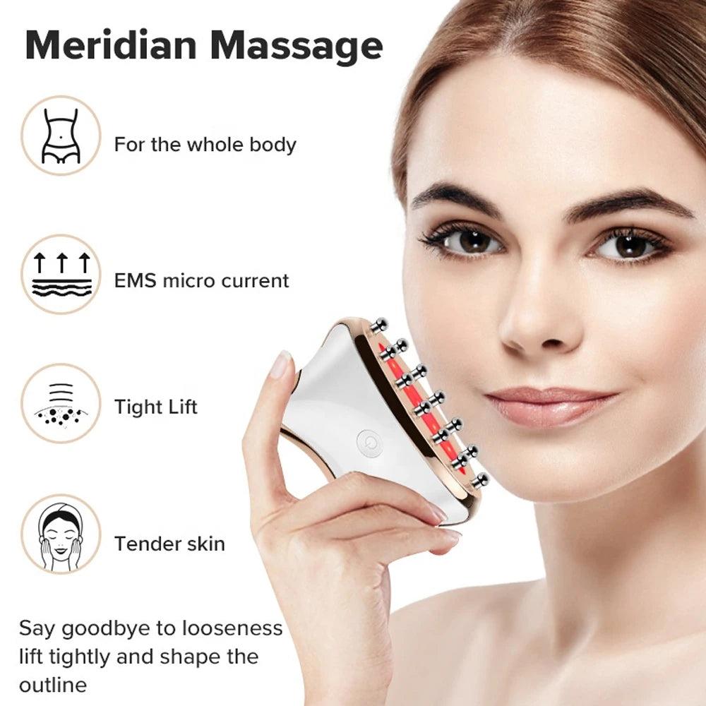 EMS Microcurrent Gua Sha LED Facial & Body Massager by HitMyNeed