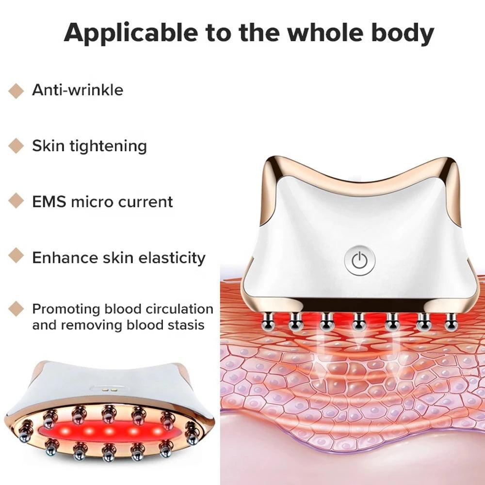 EMS Microcurrent Gua Sha LED Facial & Body Massager by HitMyNeed