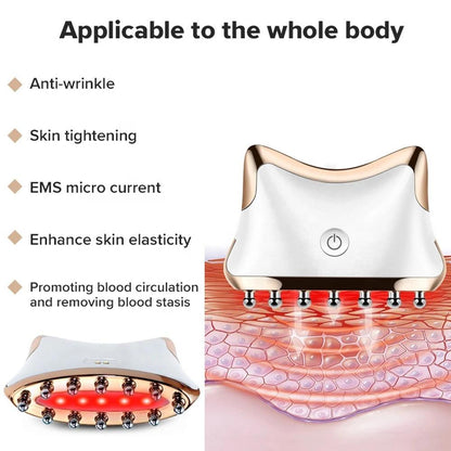 EMS Microcurrent Gua Sha LED Facial & Body Massager by HitMyNeed