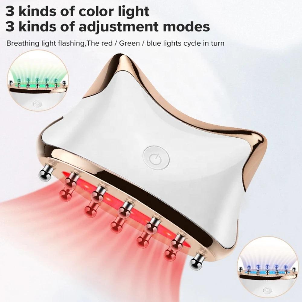 EMS Microcurrent Gua Sha LED Facial & Body Massager by HitMyNeed