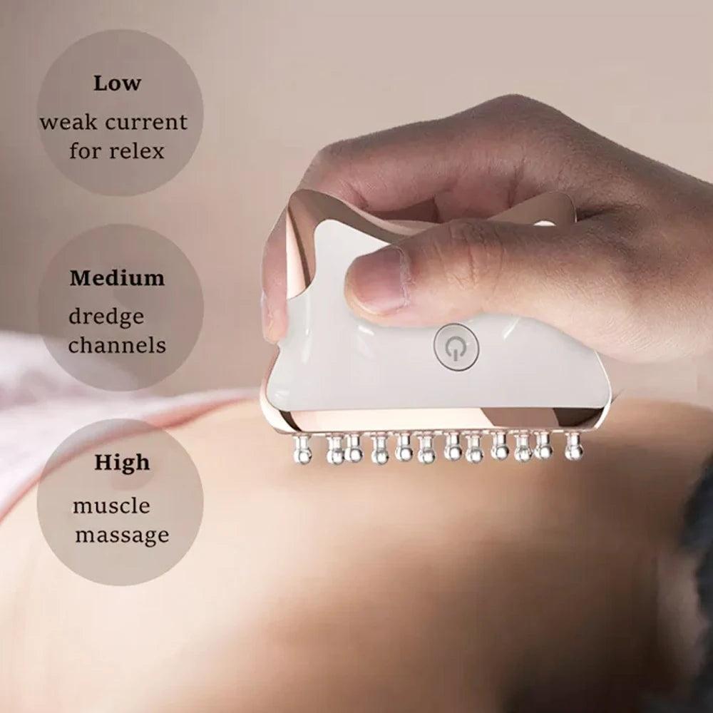 EMS Microcurrent Gua Sha LED Facial & Body Massager by HitMyNeed