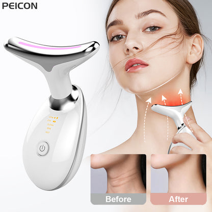EMS Neck & Face Lifting Massager with LED Therapy by HitMyNeed