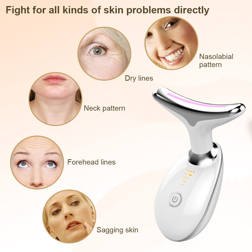 EMS Neck & Face Lifting Massager with LED Therapy by HitMyNeed