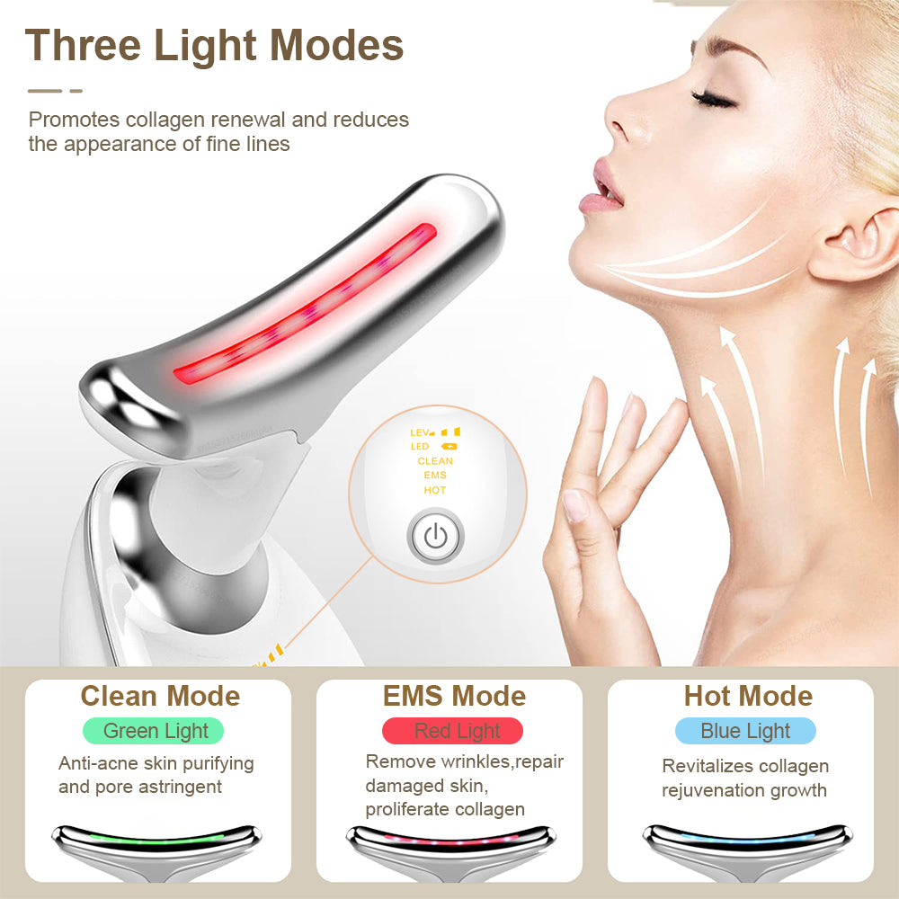 EMS Neck & Face Lifting Massager with LED Therapy by HitMyNeed