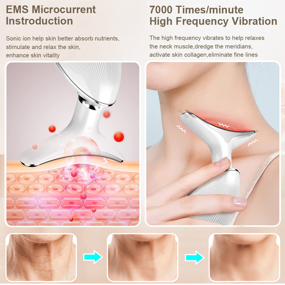 EMS Neck & Face Lifting Massager with LED Therapy by HitMyNeed