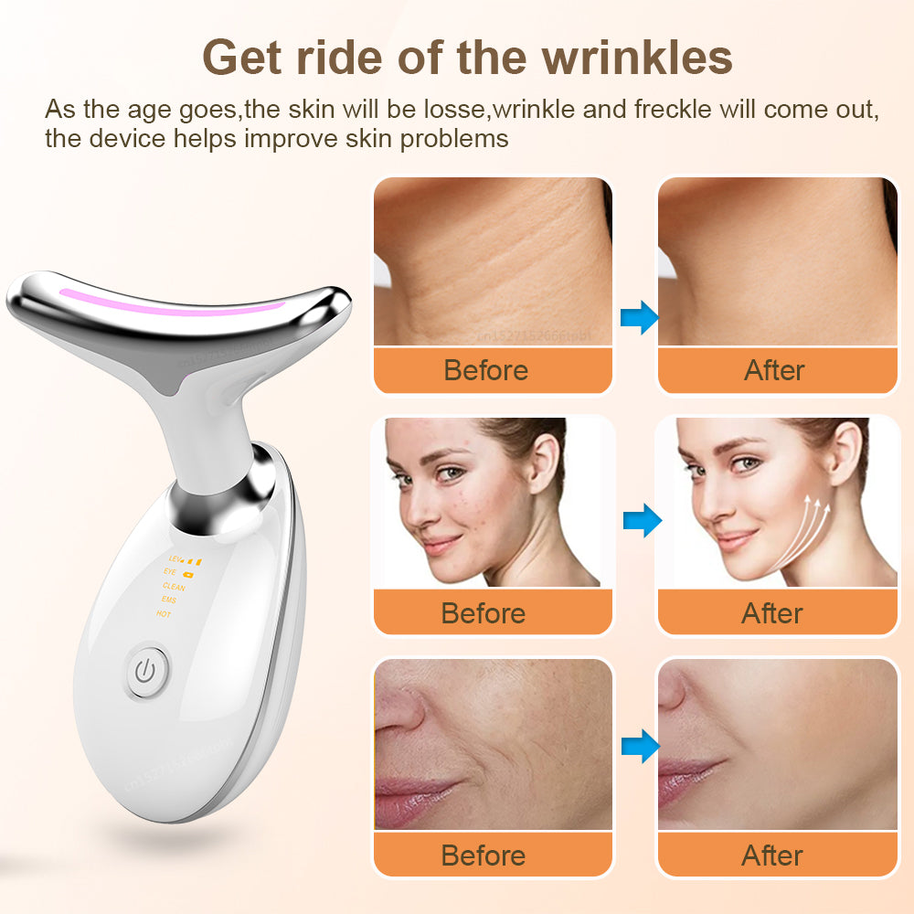 EMS Neck & Face Lifting Massager with LED Therapy by HitMyNeed