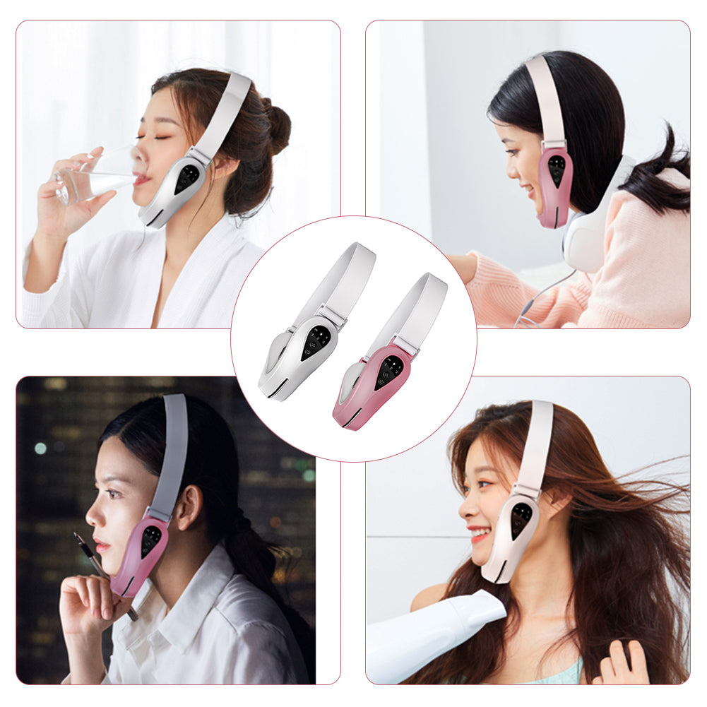 EMS V-Shape Facial Lifting Massager with Red & Blue LED by HitMyNeed