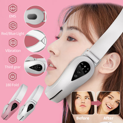 EMS V-Shape Facial Lifting Massager with Red & Blue LED by HitMyNeed