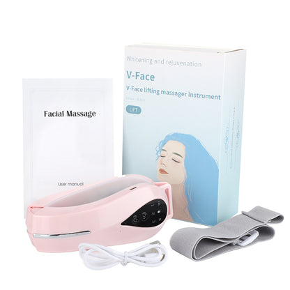 EMS V-Shape Facial Lifting Massager with Red & Blue LED by HitMyNeed