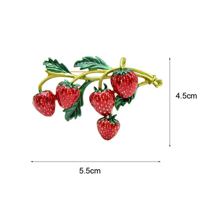 Enamel Strawberry Brooch Pin for Jackets & Dresses by HitMyNeed