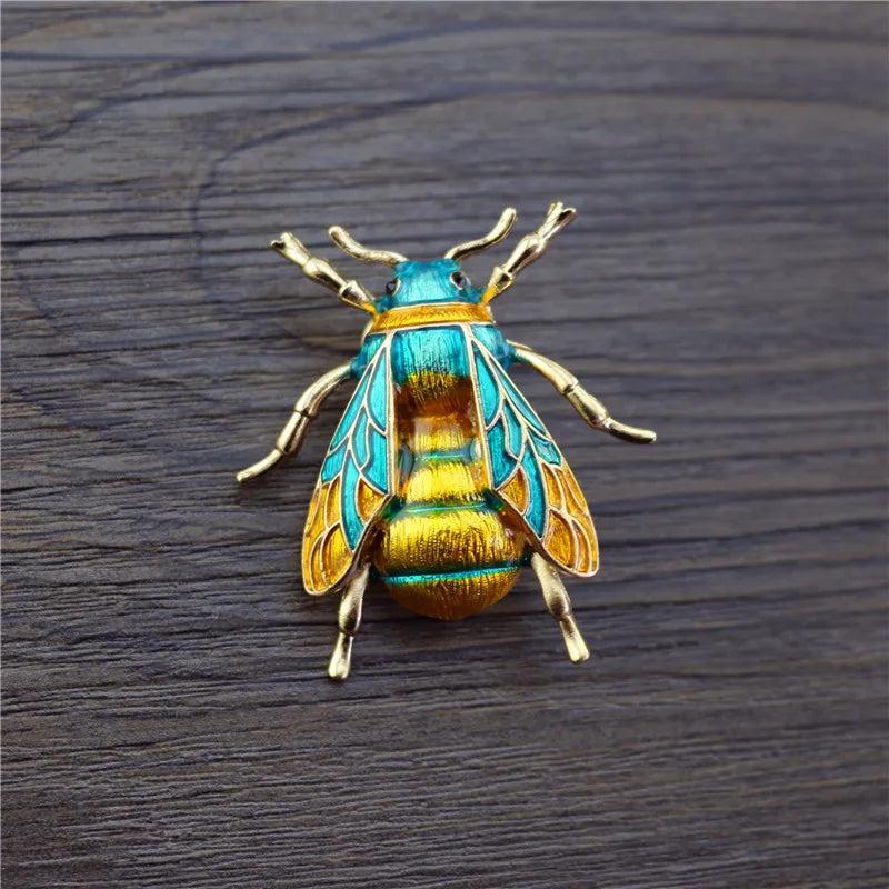 Enamel Yellow Bumblebee Brooch Pin for Women by HitMyNeed