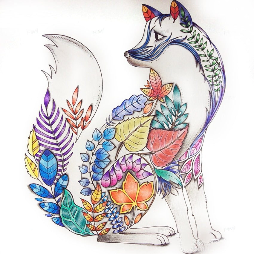 Enchanted Forest Anti-Stress Colouring Book, 24 Pages by HitMyNeed