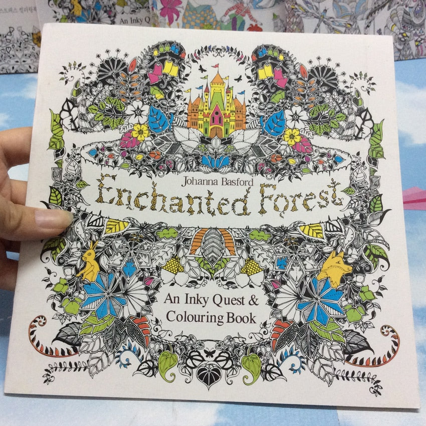 Enchanted Forest Anti-Stress Colouring Book, 24 Pages by HitMyNeed