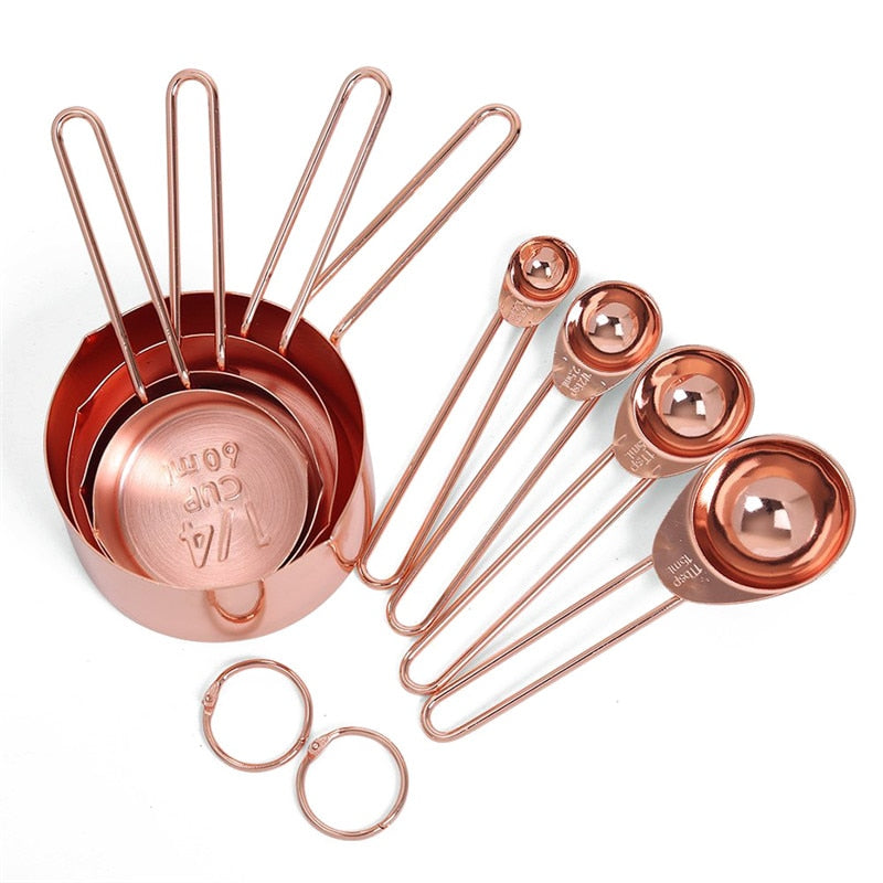 Engraved Stainless Steel Measuring Cups Set, 8-Piece by HitMyNeed