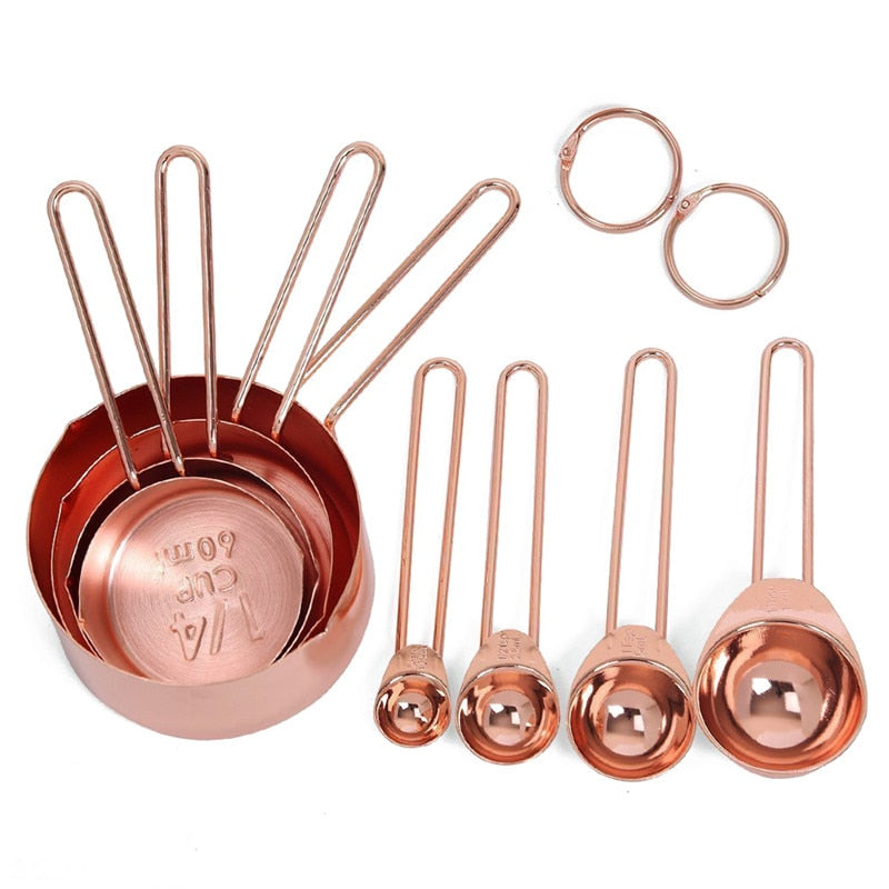 Engraved Stainless Steel Measuring Cups Set, 8-Piece by HitMyNeed