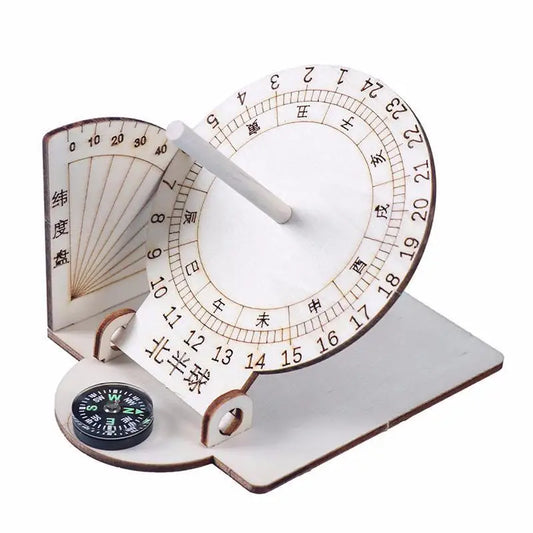 Equatorial Wooden Sundial Clock DIY Science Model by HitMyNeed