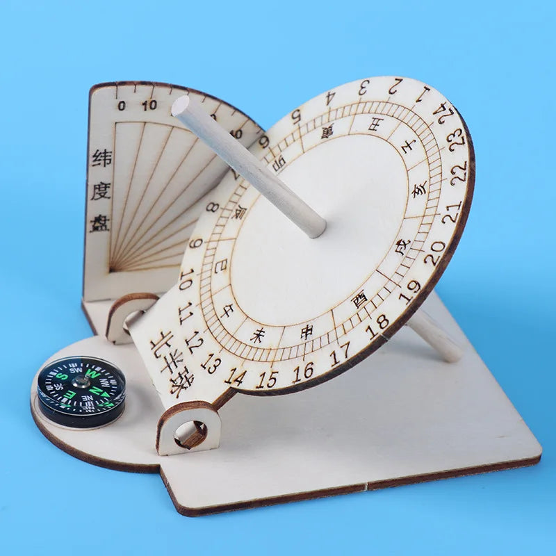 Equatorial Wooden Sundial Clock DIY Science Model by HitMyNeed