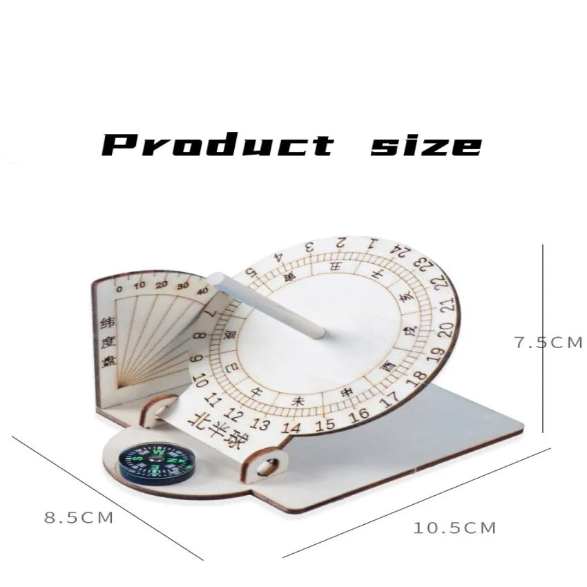 Equatorial Wooden Sundial Clock DIY Science Model by HitMyNeed