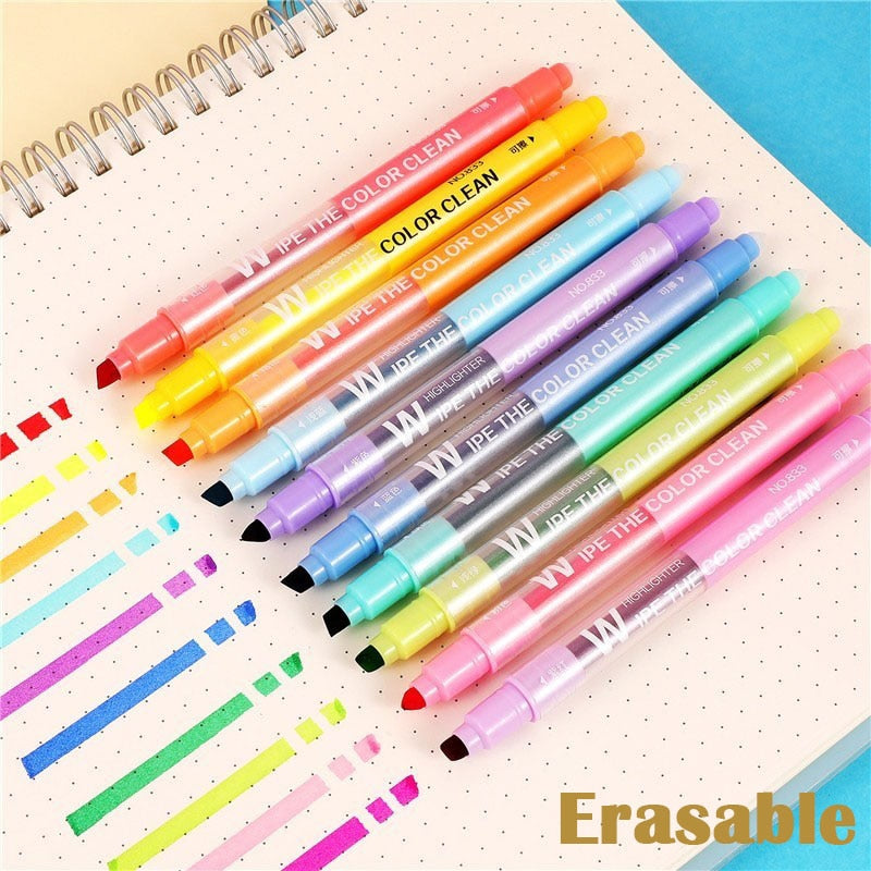 Erasable Double-Ended Highlighters Set (10 Pack) by HitMyNeed