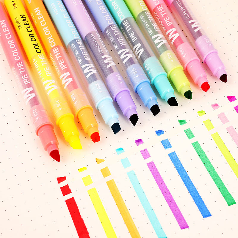 Erasable Double-Ended Highlighters Set (10 Pack) by HitMyNeed