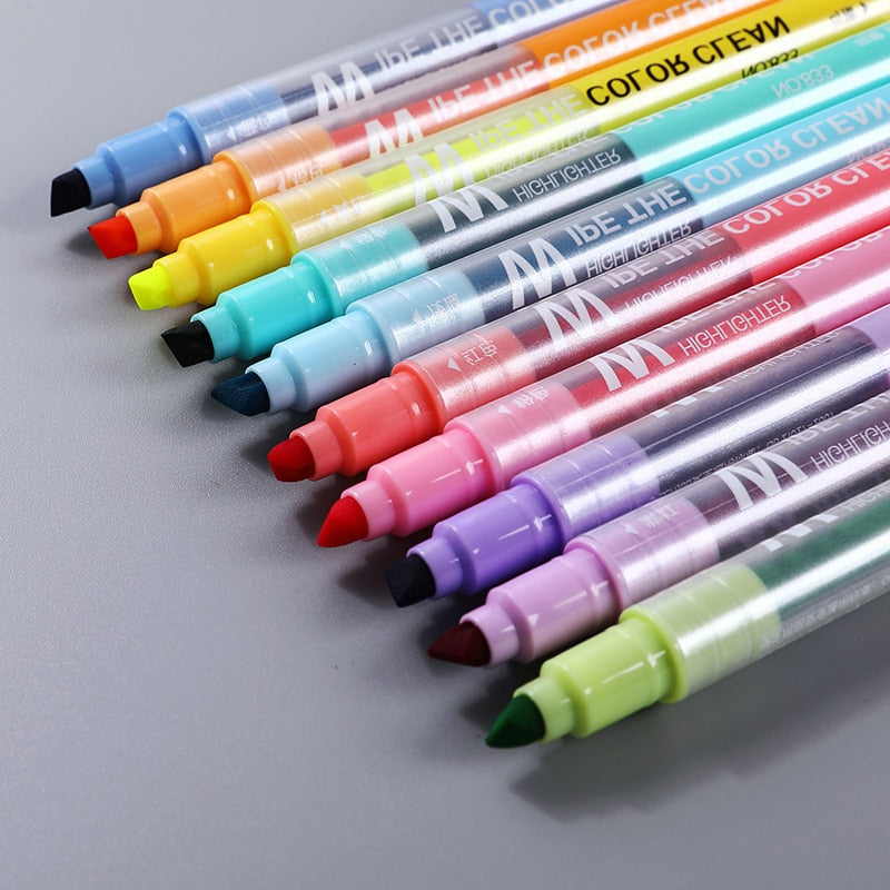 Erasable Double-Ended Highlighters Set (10 Pack) by HitMyNeed